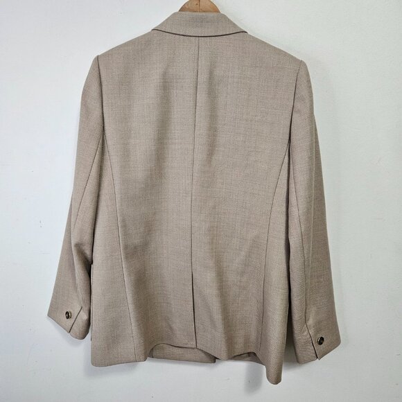 SOLD REISS Harriet Double Breasted Wool Blazer Sz 8 Beige Cream - Picture 8 of 13